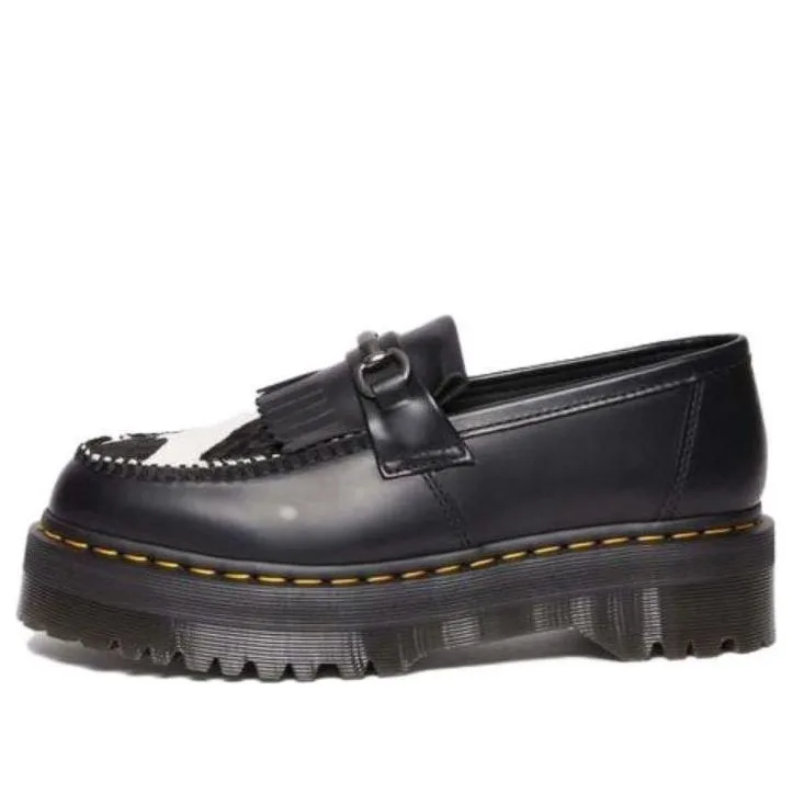 Dr.Martens Adrian Snaffle Hair On & Leather Cow Print Kiltie Loafers