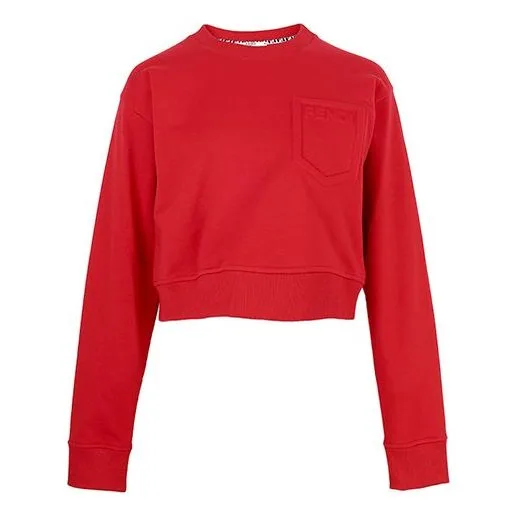FENDI SS21 Logo Printing Round-neck Swea Red