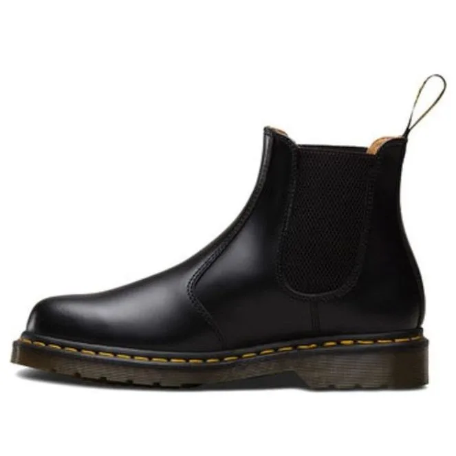 Dr.Martens 2976 Yellow Stitch Smooth Leather Chelsea Boots
