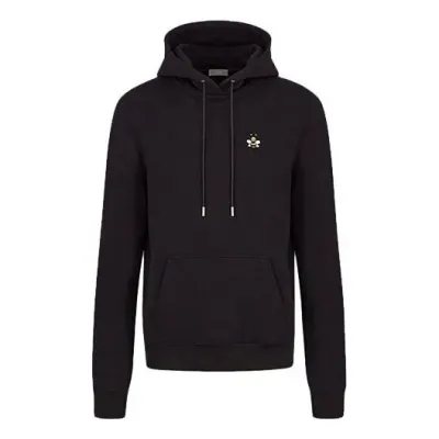 Men's DIOR x KAWS Crossover Bee Embroidered Solid Color Black — תמונה 1