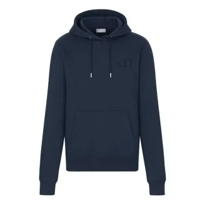 Men's DIOR Logo Embroidered Solid Color Dark Blue — תמונה 1