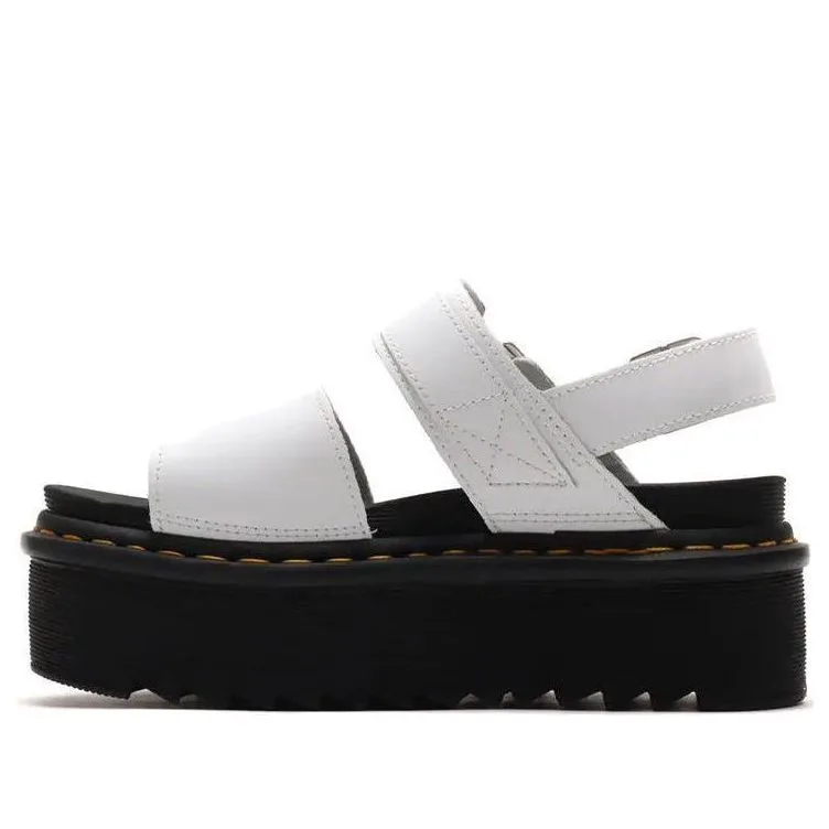 Dr. Martens Voss Leather Thick Bottom Sandals White