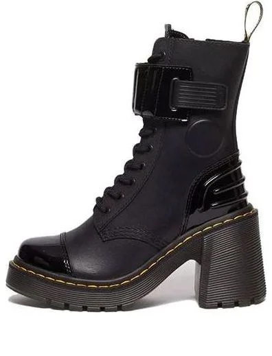Dr. Martens Gaya 10-Eye Alternative Leather Heeled Boots